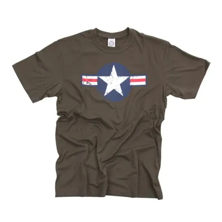 Army Surplus T-shirt Air Force Star & Bars Green Size 2XL (133504-GRN-2XL)