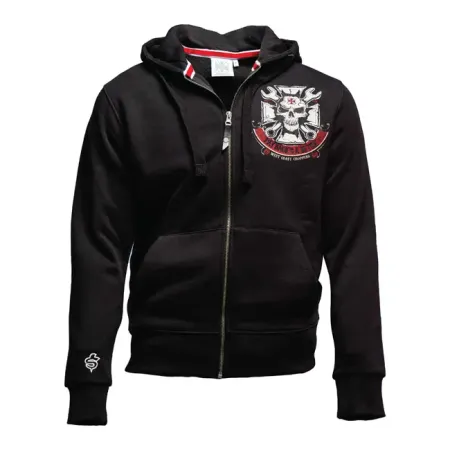 West Coast Choppers Mechanic Zip Hoodie Black Size Large (WCCHD157ZWL)
