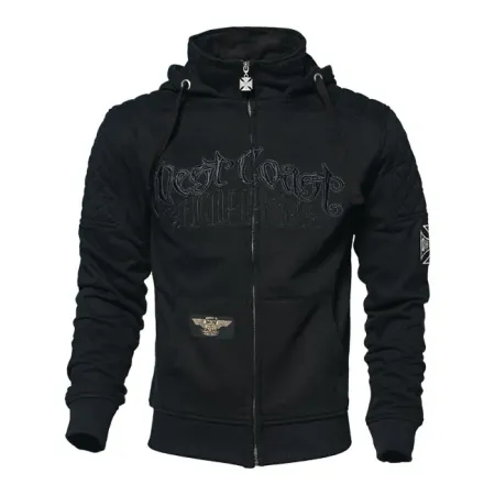 West Coast Choppers Por Vida Hoodie Black Size Large (WCCHD169ZWL)