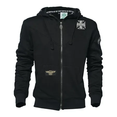 West Coast Choppers OG Classic Panel Zip Hoodie Black Size 3XL (WCCHD0170ZW3XL)