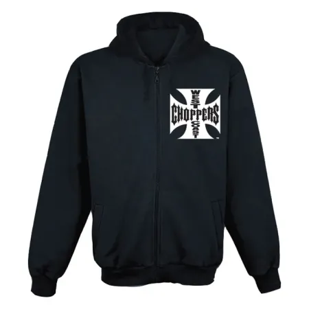 West Coast Choppers OG Classic Zip Hoodie Black Size Large (WCCHD0010ZWL)