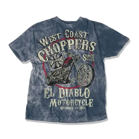 West Coast Choppers El Diablo T-shirt Vintage Blue Size 3XL (WCCTS132621BL3XL)