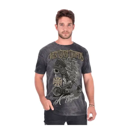 West Coast Choppers Chief T-shirt Dark Grey Size Large (WCCTS132704DGL)