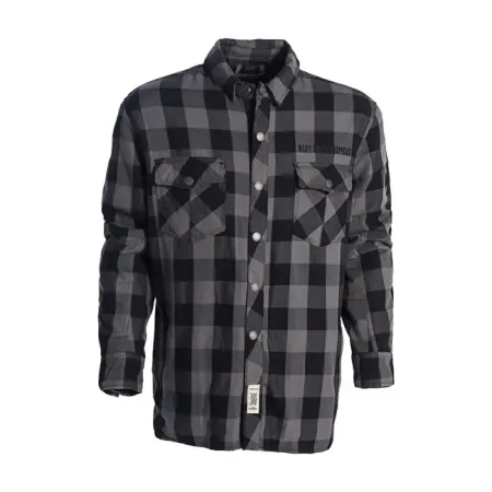 West Coast Choppers Dominator Riding Flannel Shirt Grey/Black (CE Approved) Size Large (WCCWS138GRL)