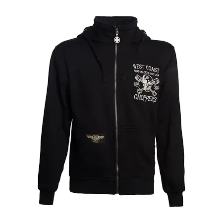 West Coast Choppers High Speed Zip Hoodie Black Size Large (WCCHD185ZWL)
