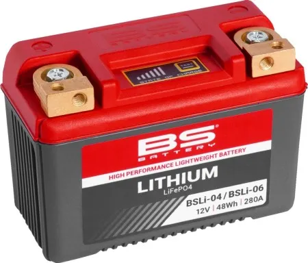 BS Battery BSLI-04 Lithium Battery 280 CCA For 2002-2007 V-Rod 1130cc & 1994-2010 Buell S1/XB/Blast (360104)