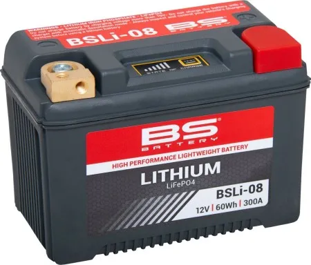 BS Battery BSLi-08 Lithium Battery 300 CCA  For 2004-2025 Sportster / RH Nightster, 2021-2023 Pan America  & 2015-2020 XG Street Models (360108)