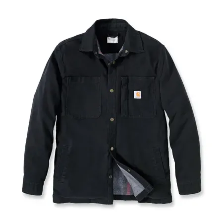 Carhartt Fleece Lined Denim Shirt Jac Black Size Large (105532-N04LREG)