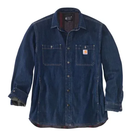 Carhartt Denim Fleece Lined Shirt Glacier Size Medium (105605-H84MREG)