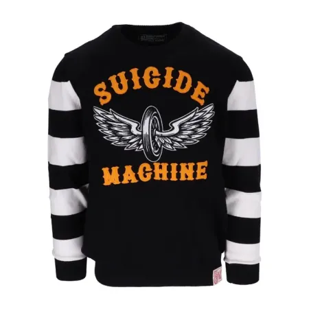 13 & 1/2 Magazine Outlaw Suicide Machine Sweater Black/White Size Large (941753)