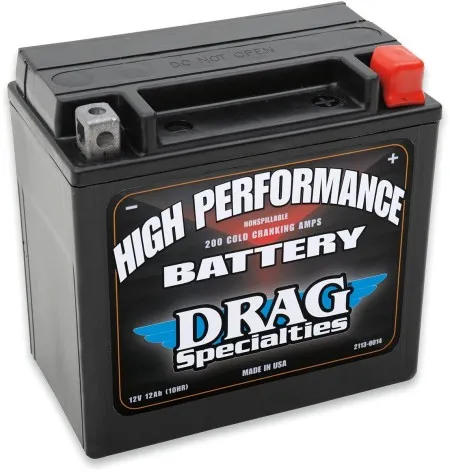 Drag Specialties High Performance Battery 200 CCA For 2004-2022 XL Sportster & 2015-2020 XG Street Models (DRSM7RH4L)